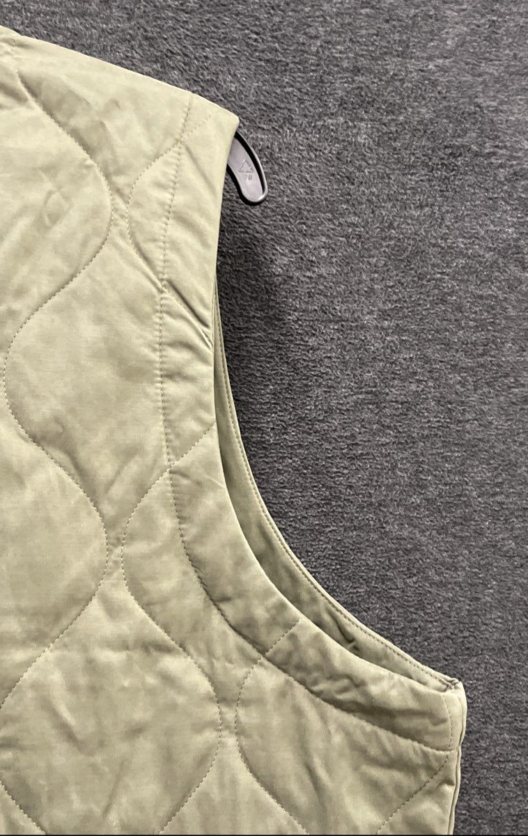 Duluth Trading Co Women's Potter's Hill Quilted Vest Olive Green Snap Front Sz L