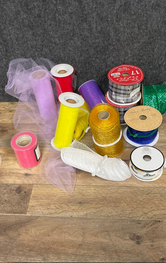 Large Craft Ribbon & Tulle Lot Mesh Deco Wreath Gift Wrap Green Bay Packers