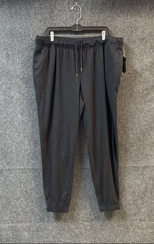Ideology Women's Jogger Pants Deep Black Cotton Blend Elastic Waist NWT Sz 1X