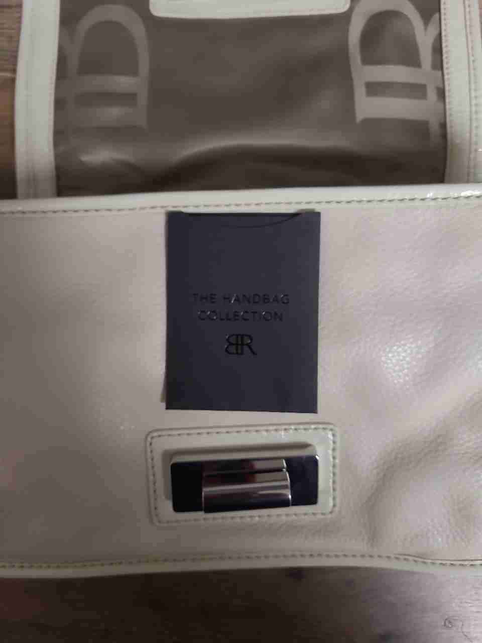 Banana Republic Ivory Leather Flap Crossbody Bag Silver Hardware