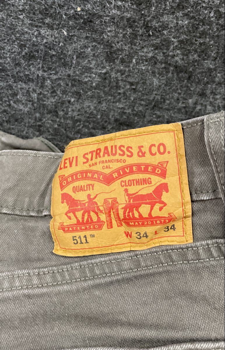 Levi's Men's 511 Slim Fit Gray Denim Jeans Size 34x34