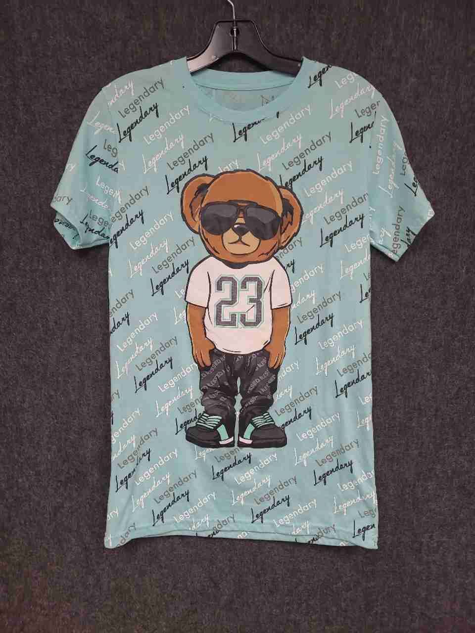 Launder Men's Legendary Bear Graphic T-Shirt Light Blue Bailey Apparel Sz S