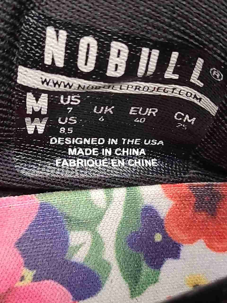 NOBULL SuperFabric Trainer Black Floral Wildflower Shoes Women's 8.5 Men's 7