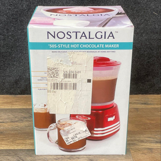 Nostalgia Retro Series Hot Chocolate Maker HCM700RETRORED 32oz New Sealed