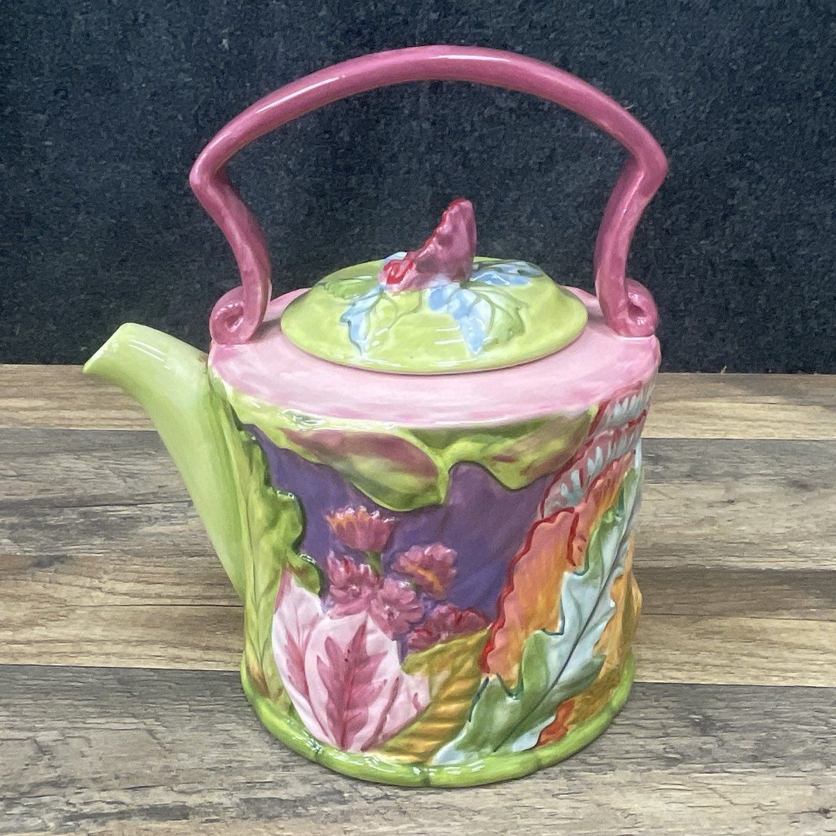 Tracy Porter The Citrine Collection Hand Painted Tea Pot Floral Design