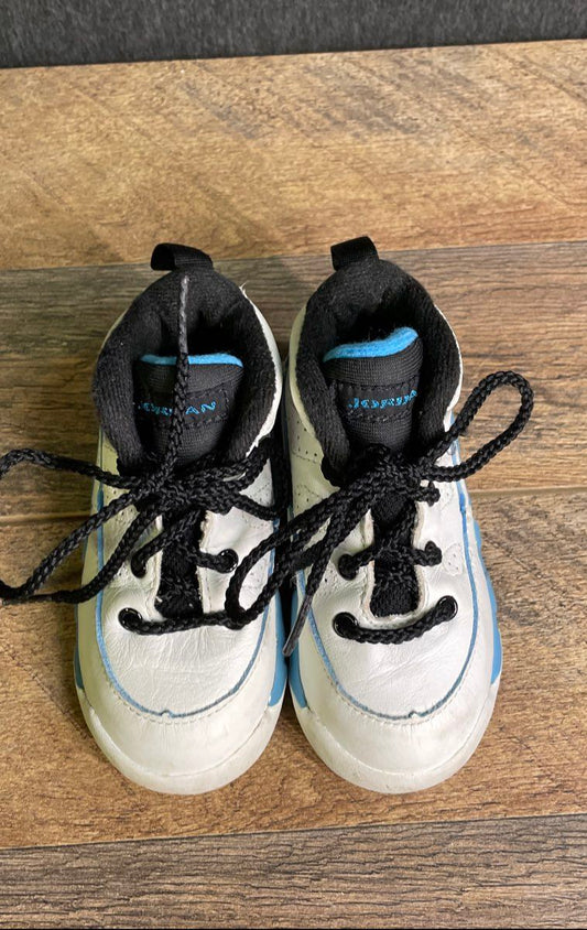 Air Jordan 9 Retro White University Blue Toddler Basketball Shoes Size 6