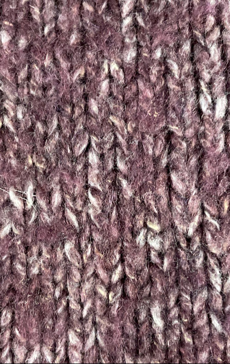 L.L. Bean Women's Cardigan Sweater Purple Marled Cable Knit Wool Blend Sz S