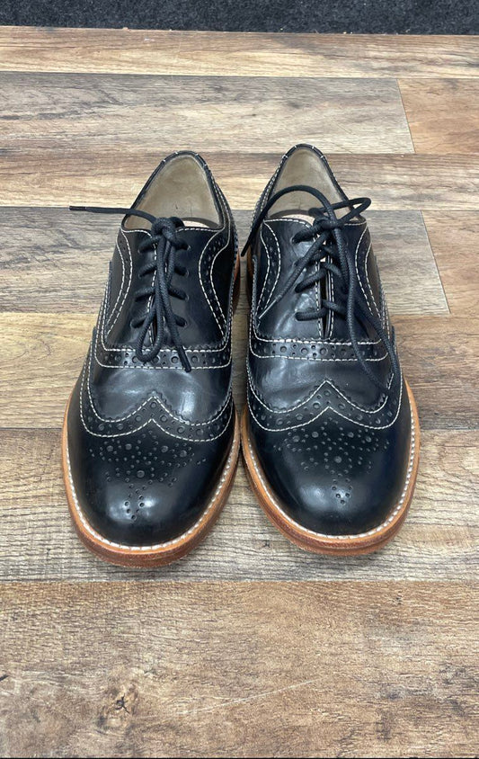 Johnston & Murphy Jaro Vega Black Leather Wingtip Oxford Shoes Size 7