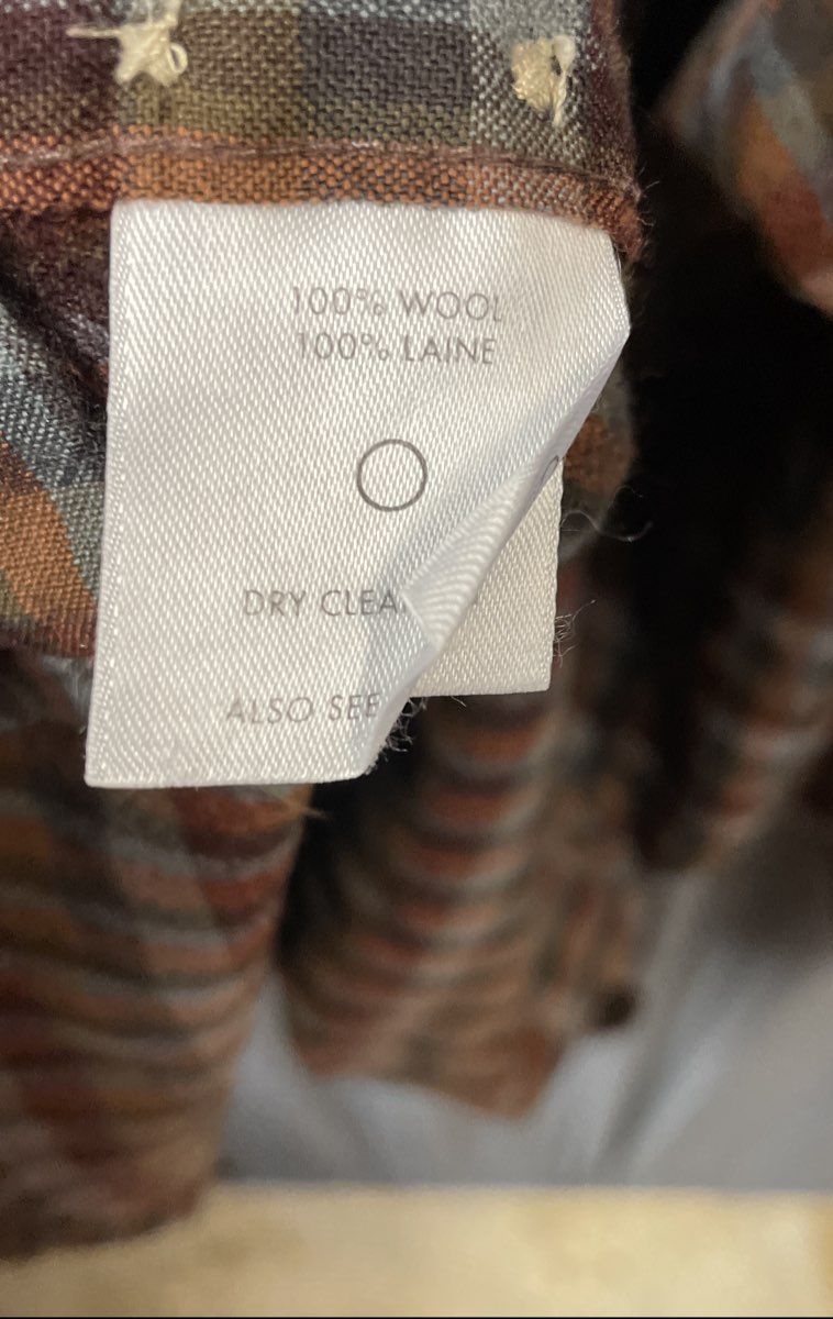 Pendleton Men's Brown Blue Plaid 100% Wool Button Down Shirt Sz L