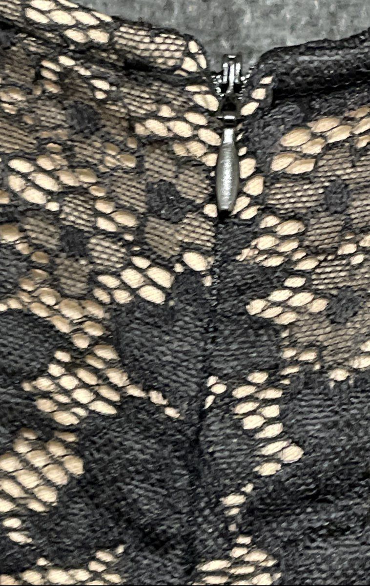 New York & Company Women's Black Gold Floral Lace Long Sleeve Jumpsuit L NWT