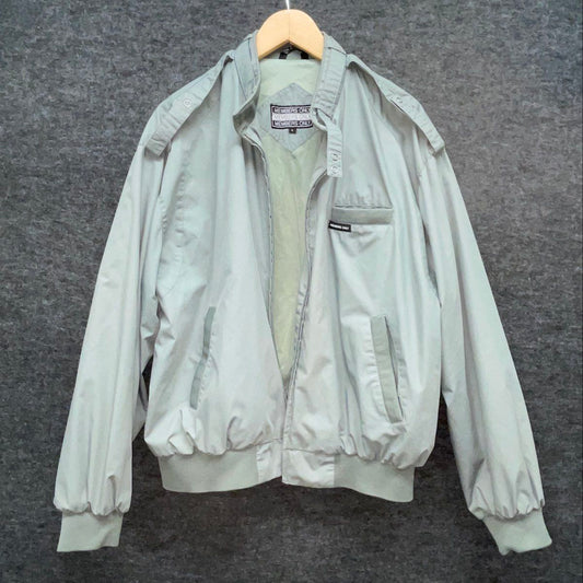 Vintage 80s Members Only Iconic Racer Jacket Bomber Gray Epaulets Sz L