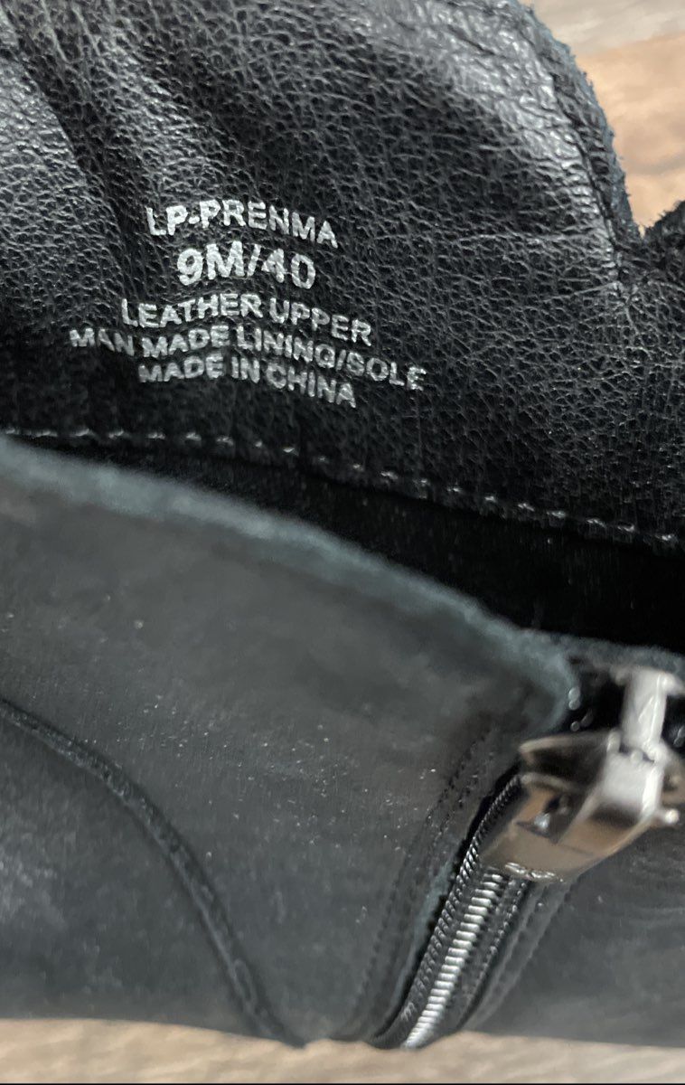 Lucky Brand Prenma Black Leather Ankle Boots Size 9