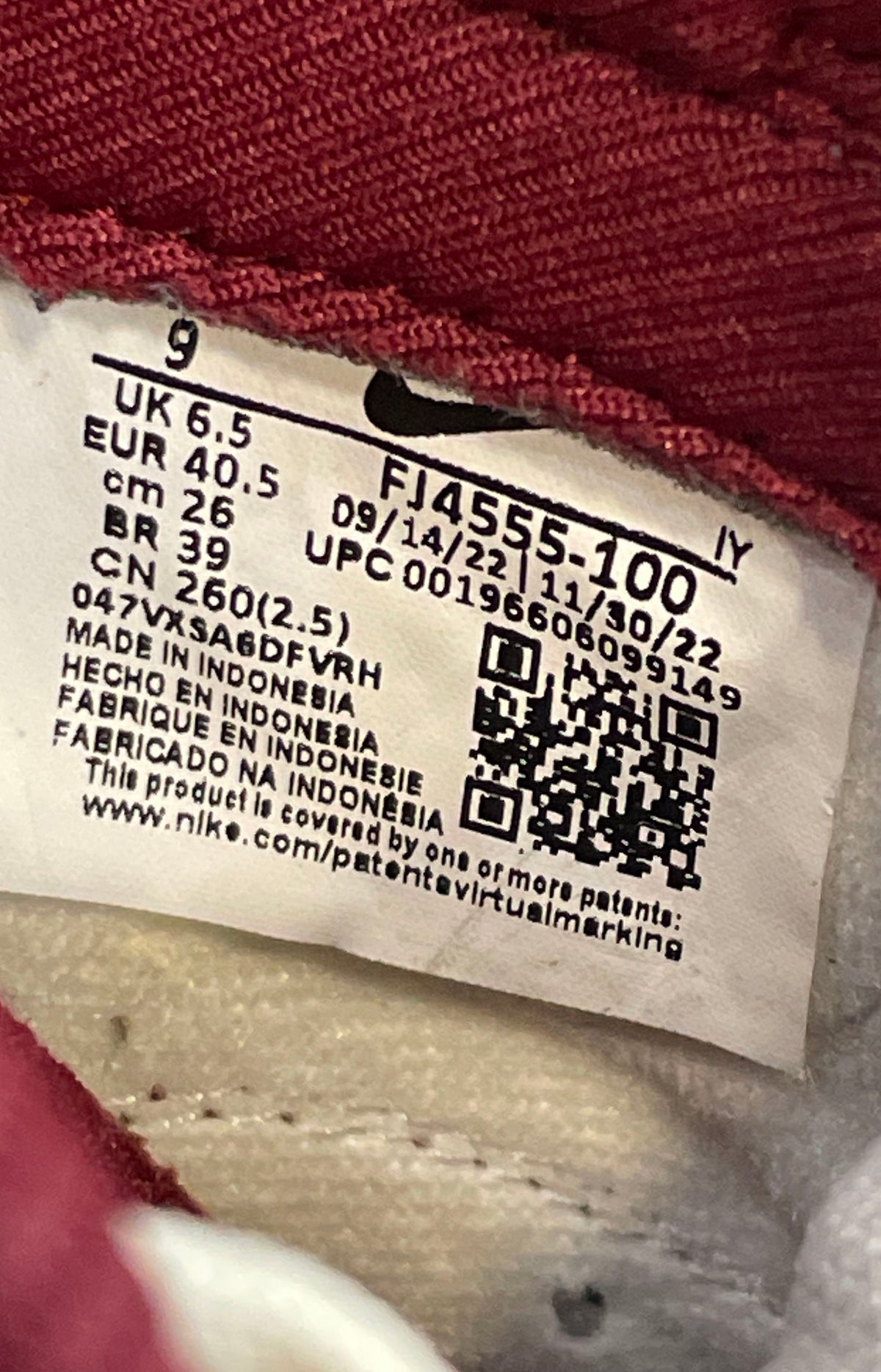Nike Dunk Low Team Red Sail Women's Sneakers FJ4555-100 Size 9