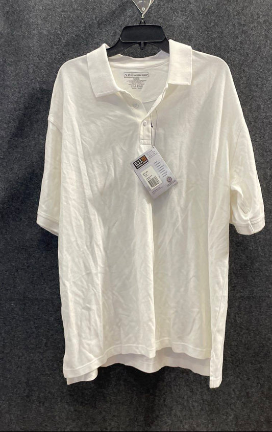 5.11 Tactical Men's White Professional Polo Pique Cotton SS Shirt Sz XL NWT