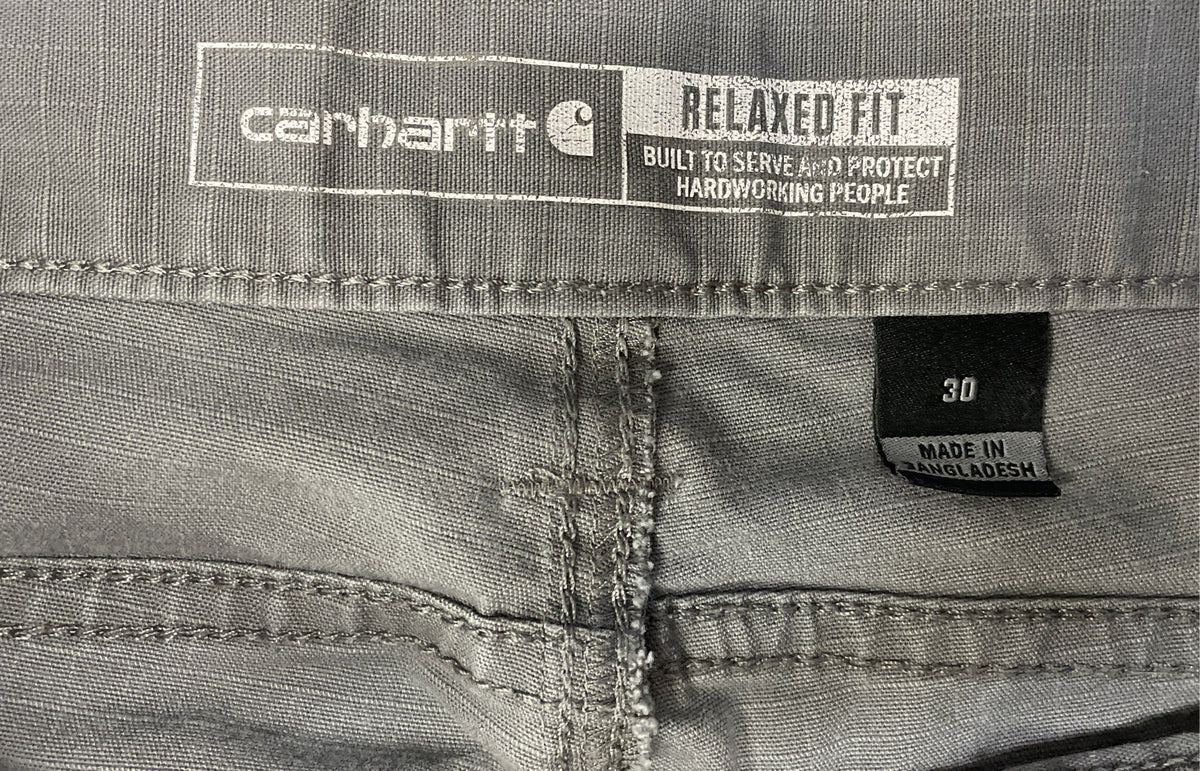 Carhartt Men's Relaxed Fit Ripstop Cargo Work Shorts Gray Size 30