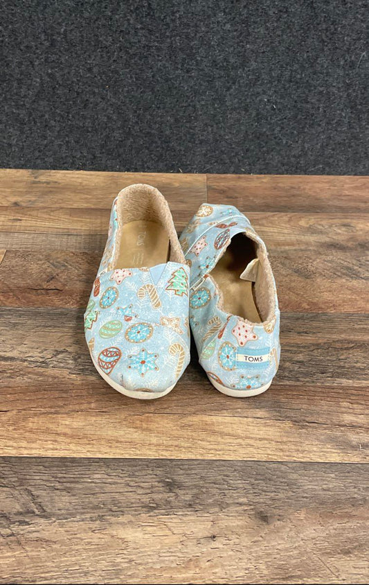 TOMS Alpargata Holiday Gingerbread Cookie Faux Fur Lining Women's Size 10