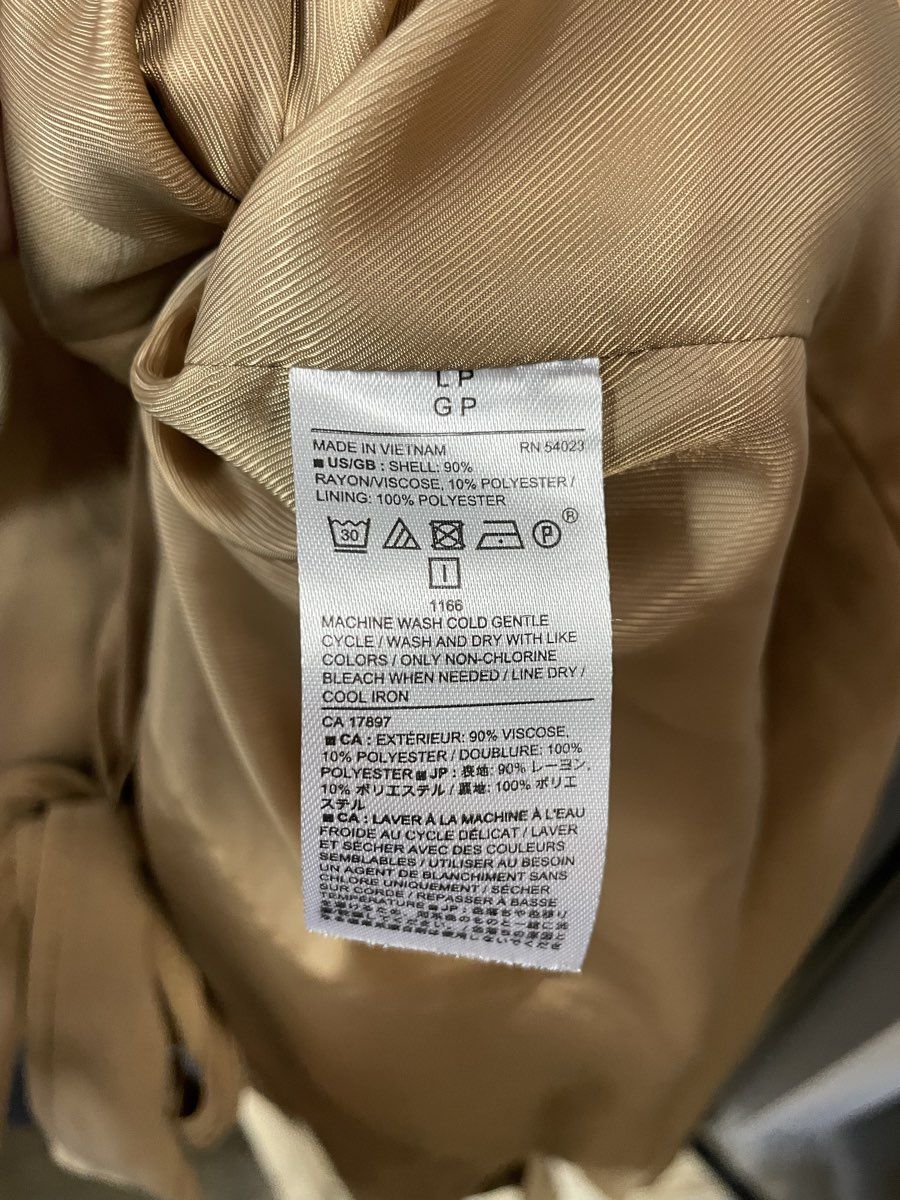 Banana Republic Women's Tan Drapey Belted Trench Coat Jacket Size L Petite