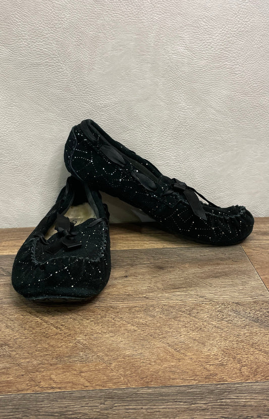 UGG Bentlie Constellation Black Silver Suede Ballet Flats Size 4