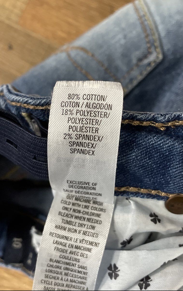 Lucky Brand Girls Blue Dylan Boyfriend Jeans Distressed Adjustable Waist Sz 10
