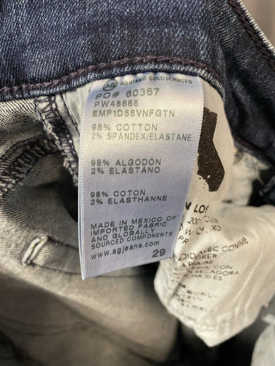 AG Adriano Goldschmied Farrah Boot Crop Mid-Rise Raw Hem Jeans Size 29