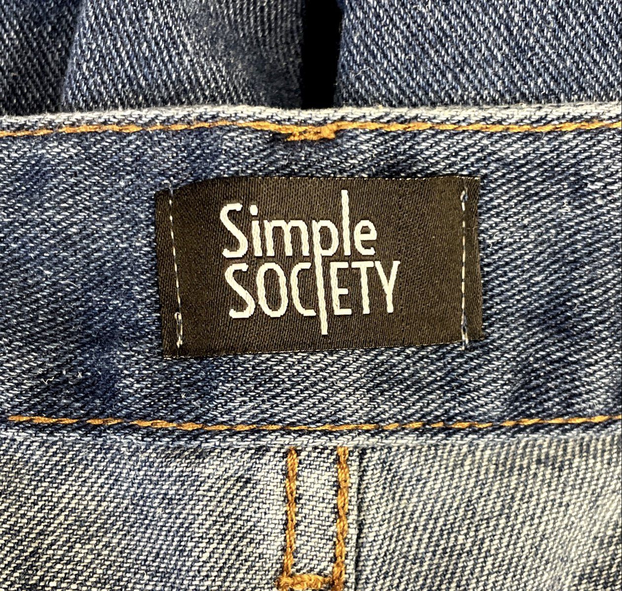 Simple Society Women's Blue Pink Ribbon Lace-Up Side Jeans Sz 1/25