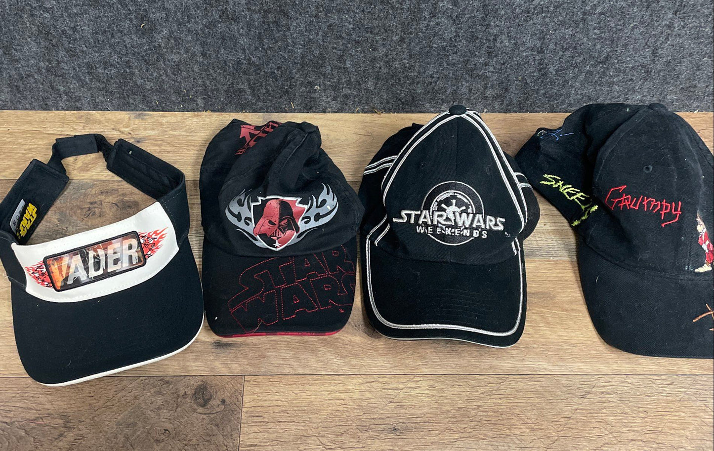 Vintage Y2K Disney Parks Hat Lot 4 Star Wars Weekends Grumpy Vader Caps