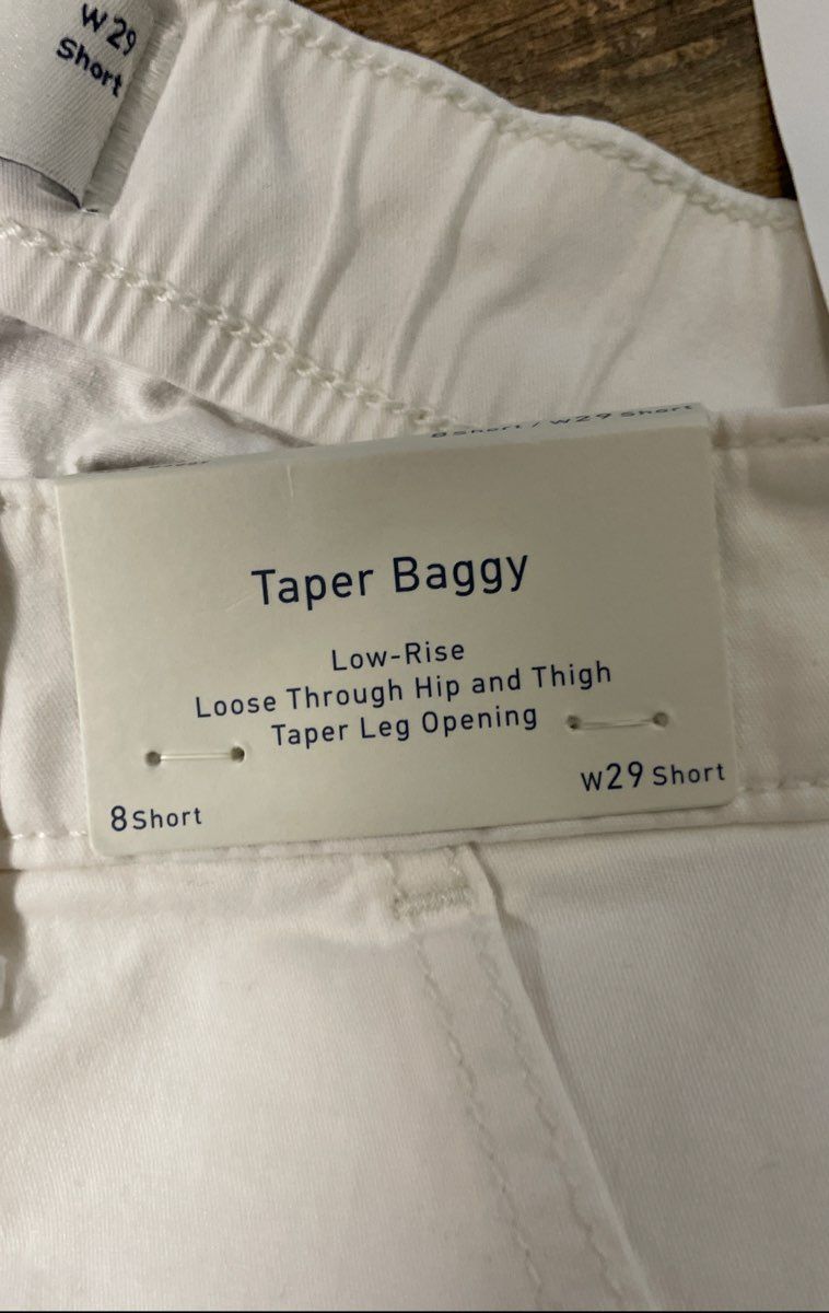 Hollister Women's White Low-Rise Taper Baggy Utility Carpenter Pants Sz 8S NWT