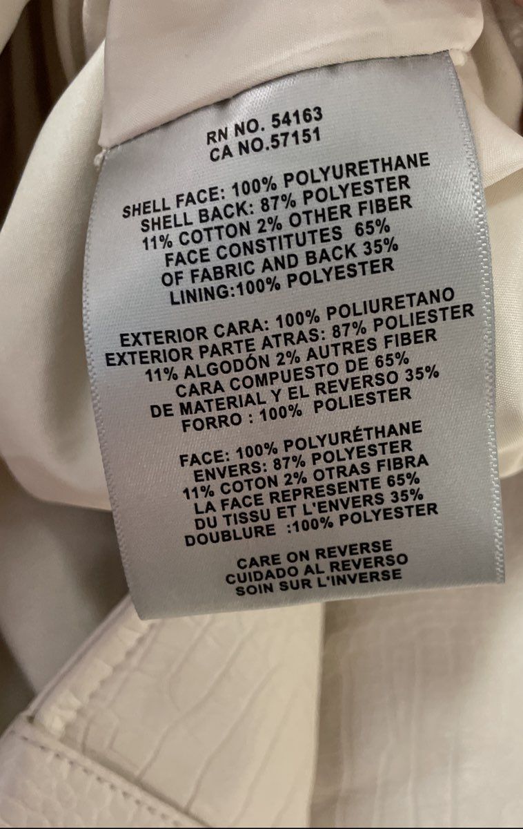 Levi's Women's White Croc Texture Faux Leather Moto Biker Jacket Sz S