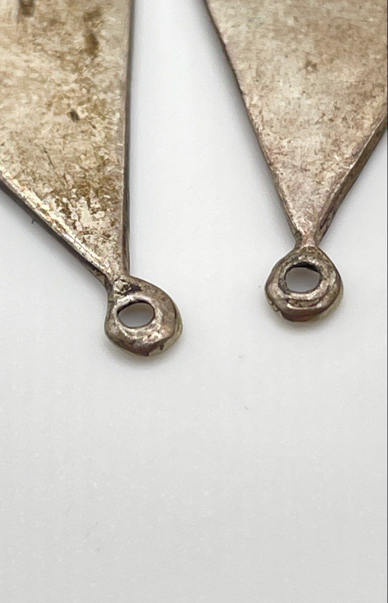 925 Sterling Silver Crushed Stone Inlay Earring Jackets Mexico Marked 1.7g