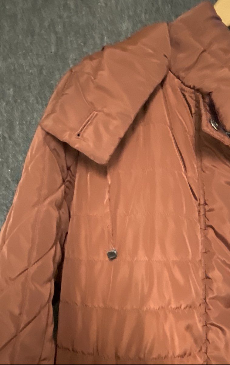 French Connection Women's Quilted Puffer Jacket Rust Hooded Full Snap Sz 8