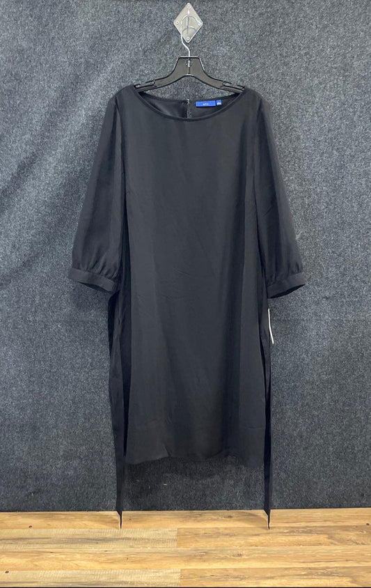 Apt. 9 Women's Black Boatneck Dress with Side Ties Keyhole Back Sz L NWT