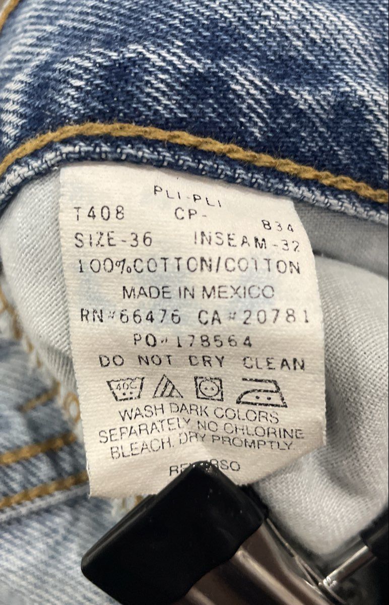 Vintage 90s Tommy Jeans Men's Light Wash Relaxed Fit Blue Denim Jeans Sz 36x32