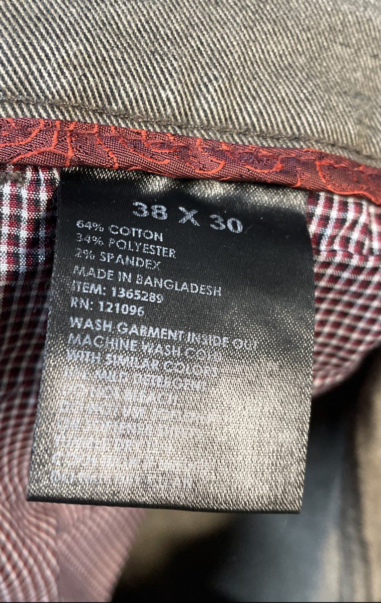 English Laundry Men's Olive Green Stretch 5-Pocket Cotton Blend Pants Sz 38x30