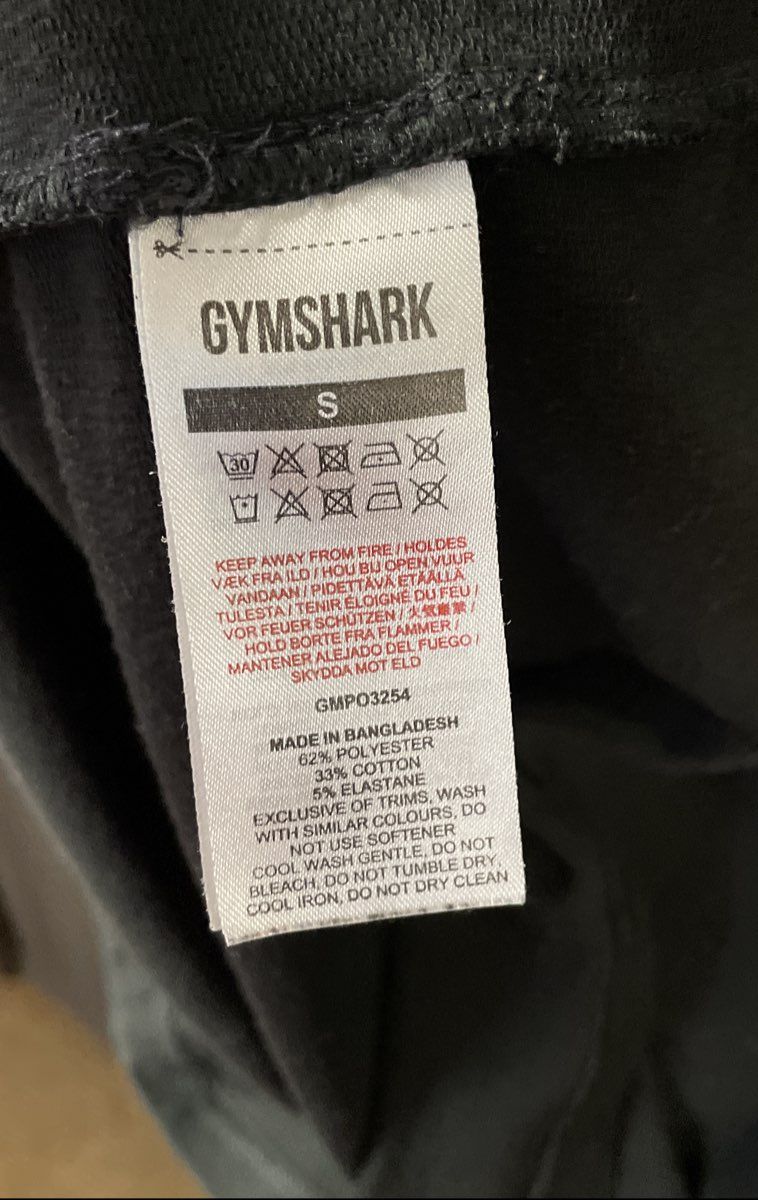Gymshark Men's Black Crest Pullover Hoodie Athletic Training Sweatshirt Sz S