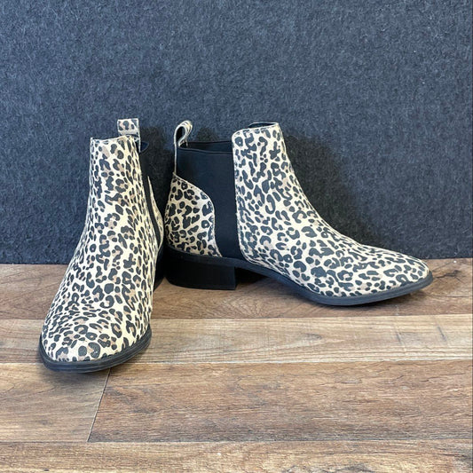 Dolce Vita Tristan Leopard Print Leather Chelsea Boots Women's Size 7