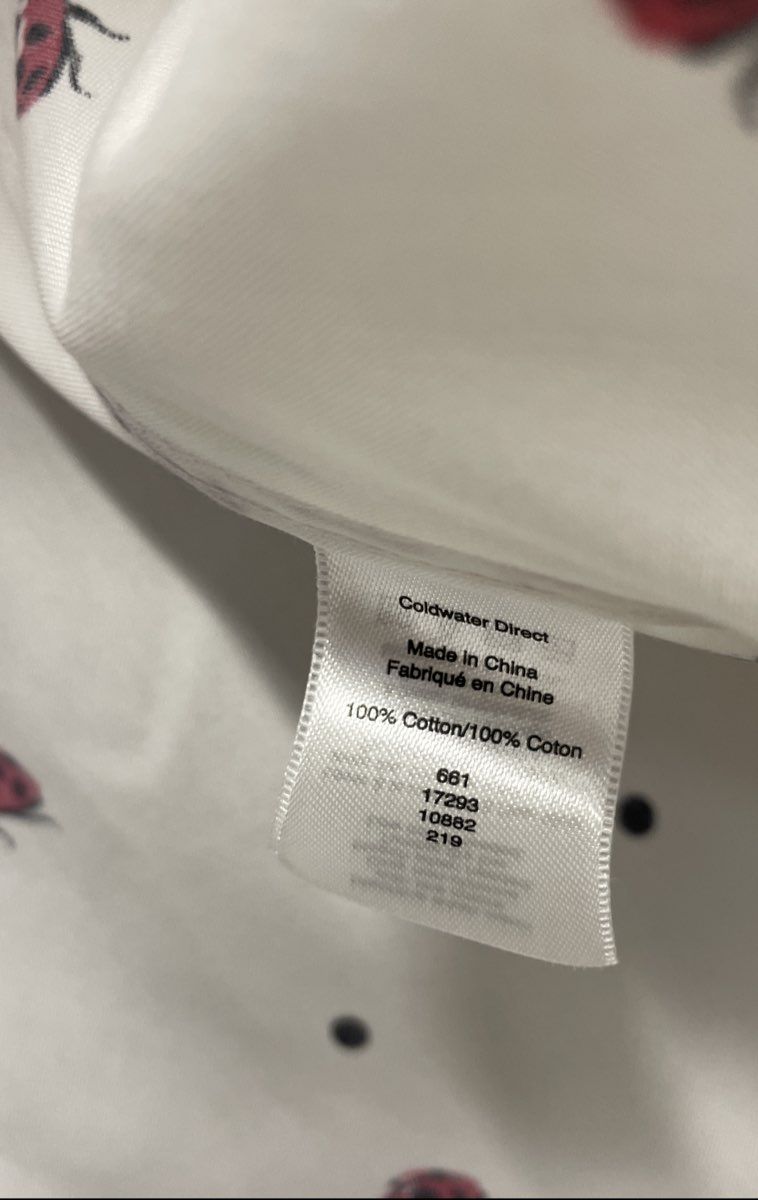 Coldwater Creek Women's White Ladybug Polka Dot Cotton Button Down Shirt Sz 22W