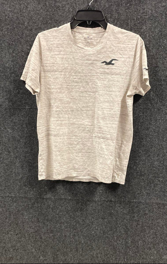 Hollister Men's T-Shirt Gray Space Dye Big Logo Graphic Tee Size M