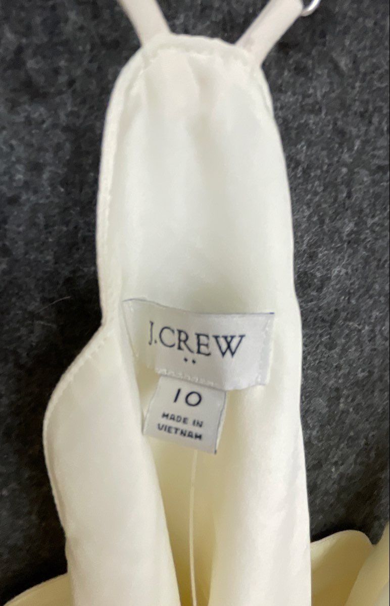 J. Crew Women's Scalloped Racerback Drapey Camisole Top Ivory Size 10