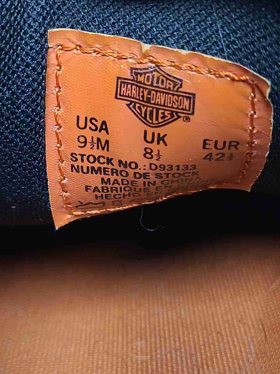 Harley-Davidson Watkins Black Leather Motorcycle Sneakers Men's Size 9.5