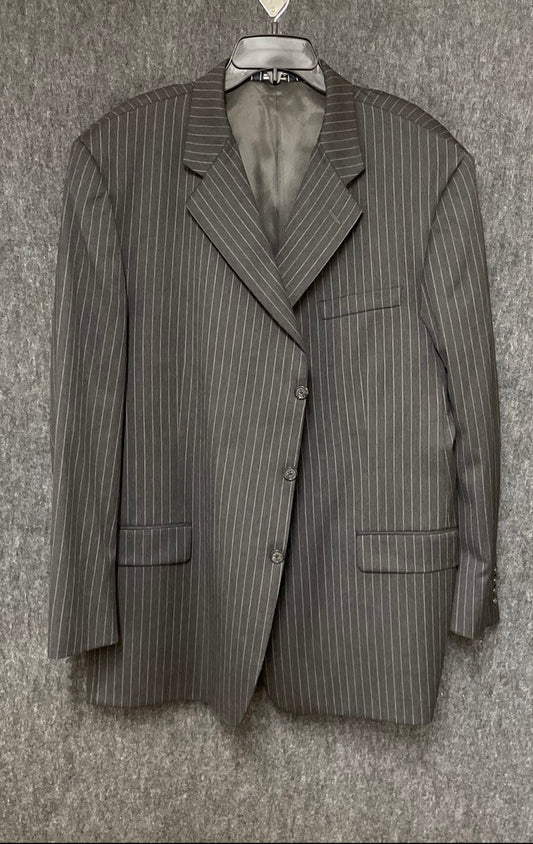 Gieves & Hawkes Savile Row 48R Grey Pinstripe 100% Worsted Wool Sports Jacket