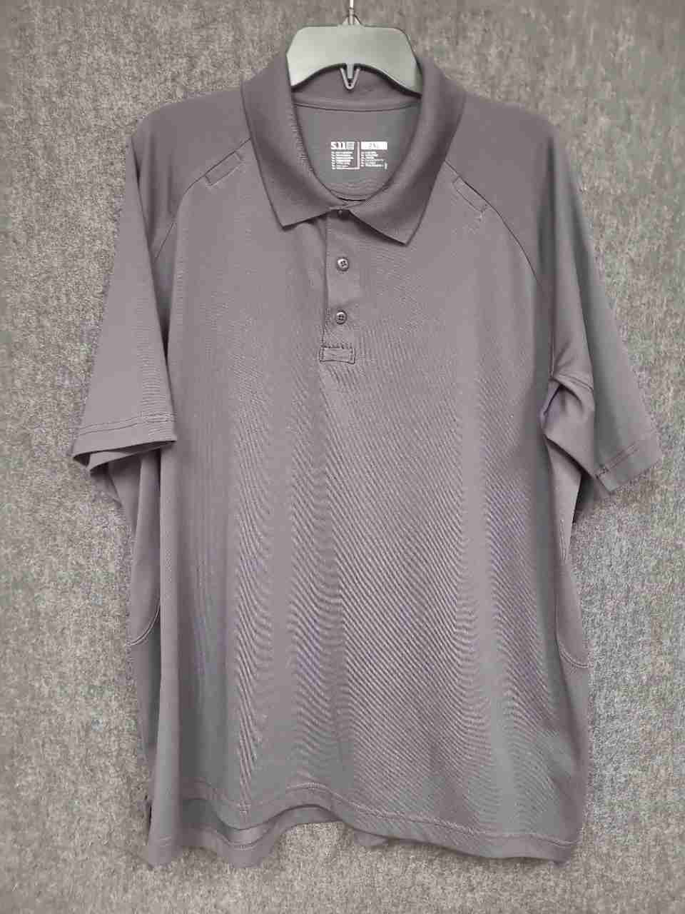 5.11 Tactical Men's Gray Performance Short Sleeve Tactical Polo Shirt Sz 2XL