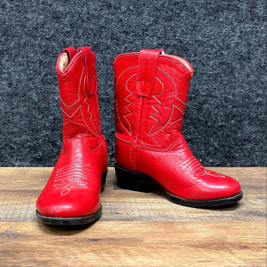 Wild West Kids Red Stitched Western Cowboy Boots