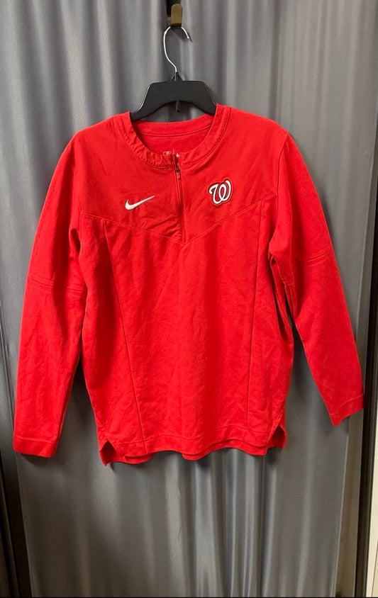 Nike Men's Washington Nationals Red Dri-Fit 1/4 Zip Pullover Sz M