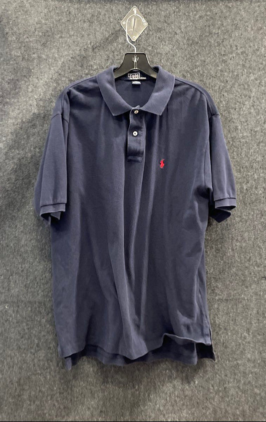 Polo Ralph Lauren Men's Dark Blue Short Sleeve Cotton Pique Polo Shirt Sz L