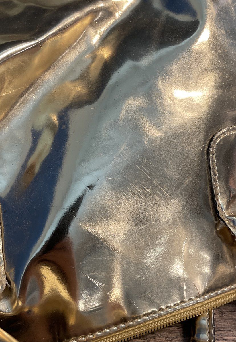 Ultra Chi Gold Metallic Top Handle Tote Bag Handbag with Crossbody Strap