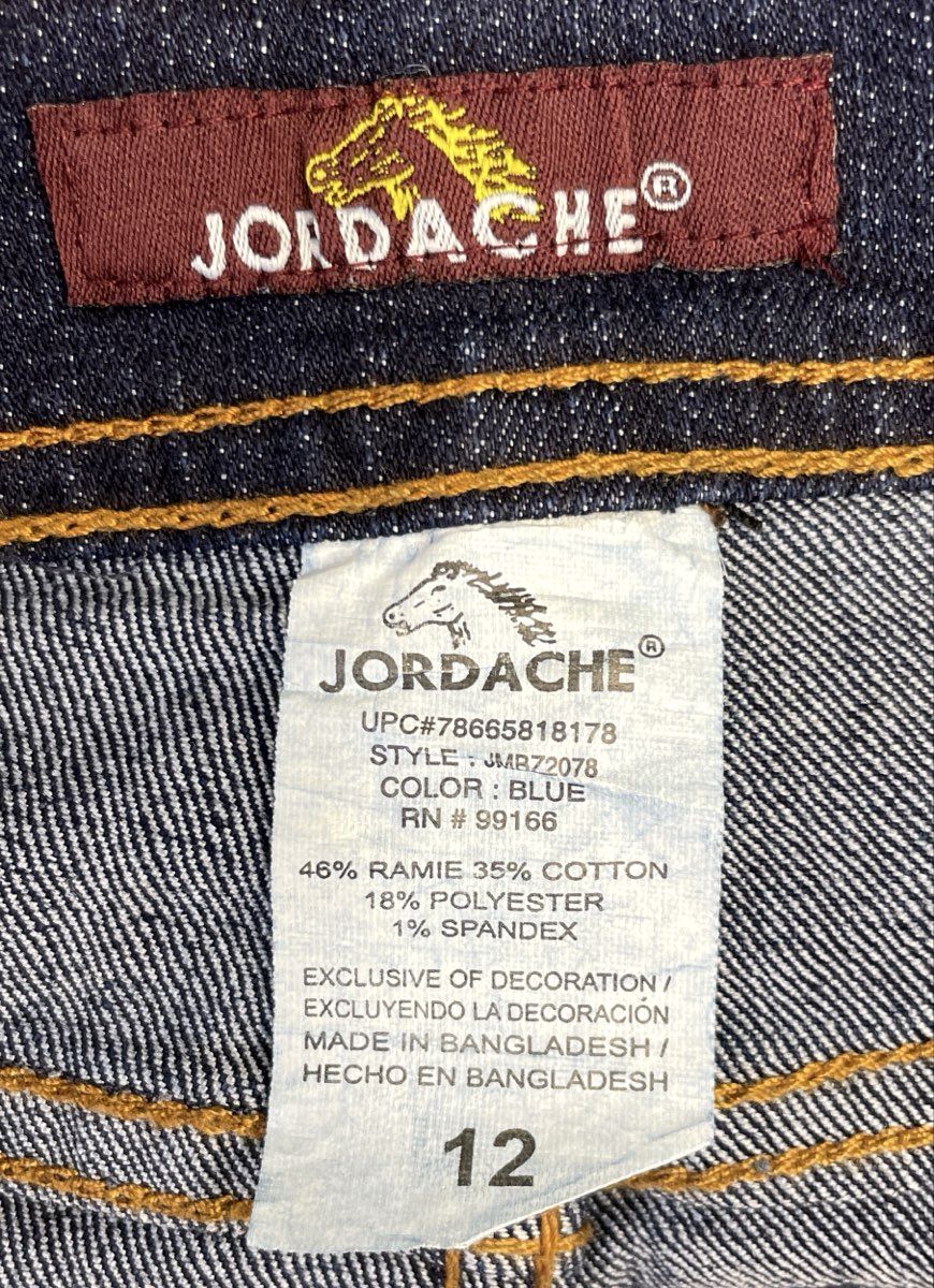 Jordache Women's Dark Blue Straight Leg Stretch Denim Jeans Size 12