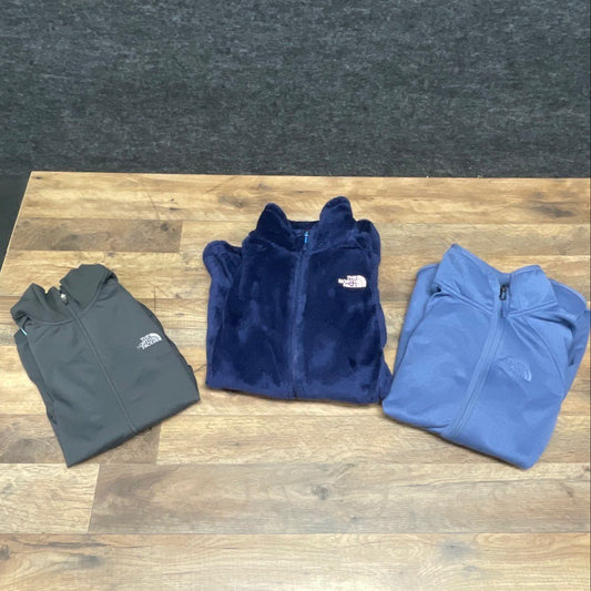 The North Face Women's Jacket Lot 3 Osito Fleece Mezzaluna Track Gray Blue S M