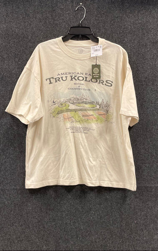 NWT American Eagle x Tru Kolors Men's Cream Country Club Graphic T-Shirt XL