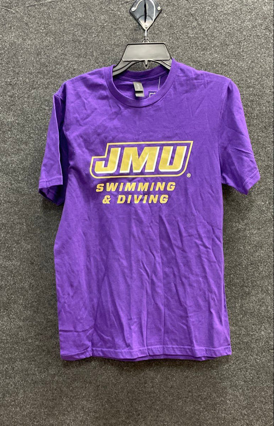 Gildan JMU Men's Swimming & Diving T-Shirt Purple Graphic NWT Size S