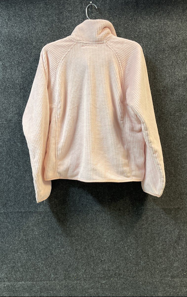 Spyder Women's Pink Waffle Knit Fleece Quarter Snap Pullover Jacket Sz L